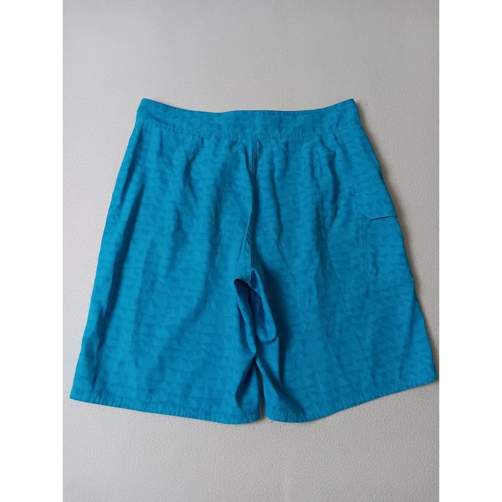 Under Armour Mens Blue Geometric HeatGear Board Shorts Swim Trunks Size 32